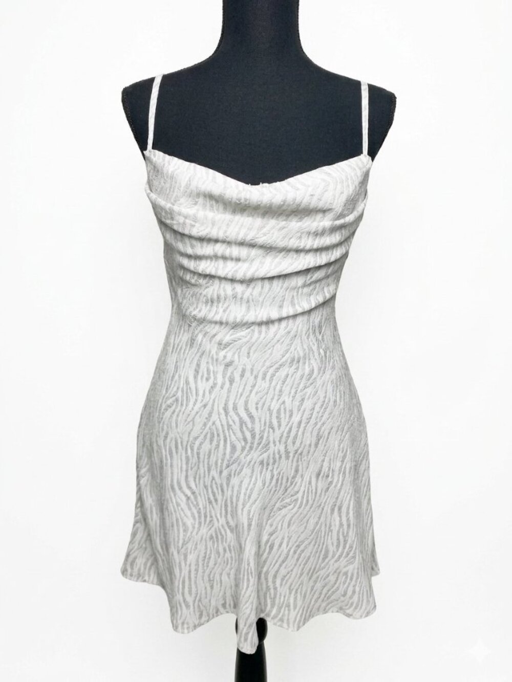 Princess Polly Zebra Pattern Cowl Neck Mini Dress US 4